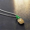 Korean women's necklace with geometric pineapple diamond pendant in silver finish
