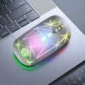 Wireless Bluetooth gaming mouse with RGB lighting and metal scroll wheel in black colour