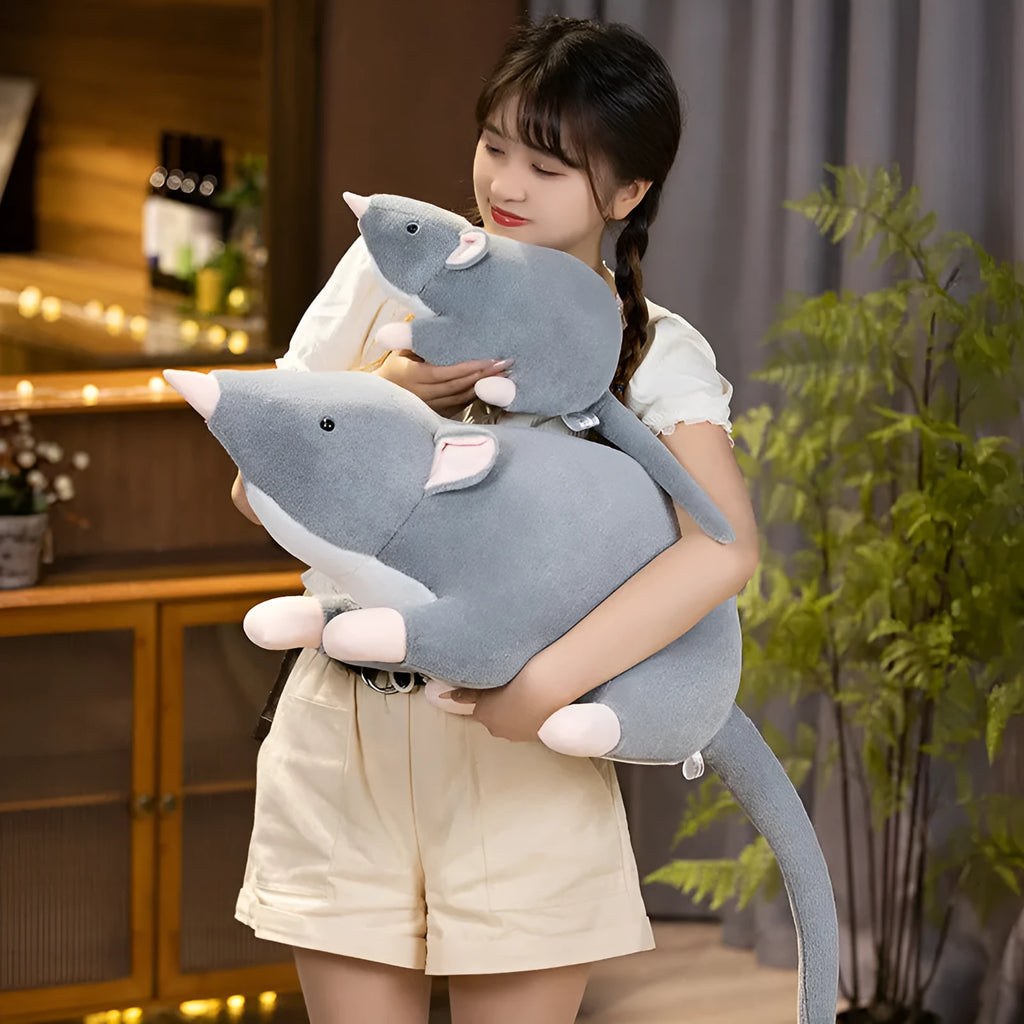 Cartoon mouse plush doll in three sizes: 32cm, 50cm, and 100cm heights