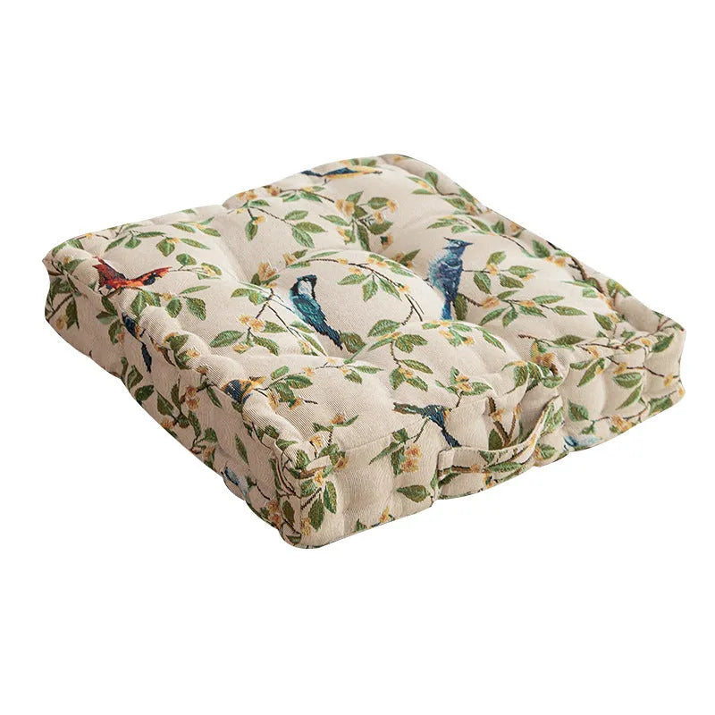 American floral pattern dining chair cushion 40x40x8cm thick with PP cotton filling