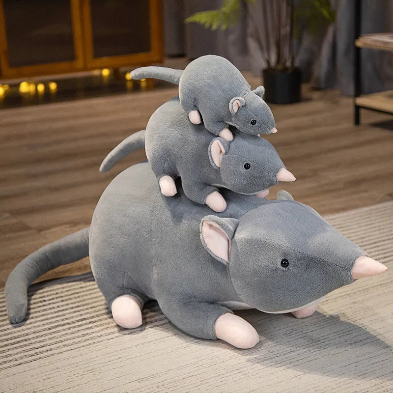 Cartoon mouse plush doll in three sizes: 32cm, 50cm, and 100cm heights