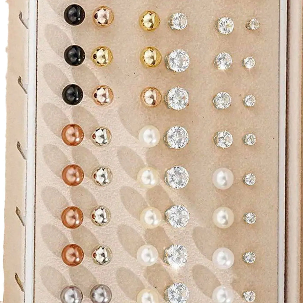 108 alloy geometric pearl earrings with gold and yellow electroplated finishes