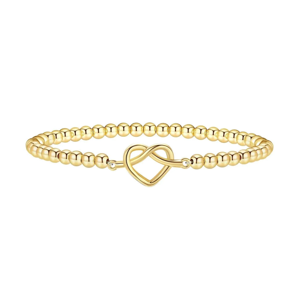 Adjustable stainless steel beaded bracelet with geometric round beads in six colour finishes.