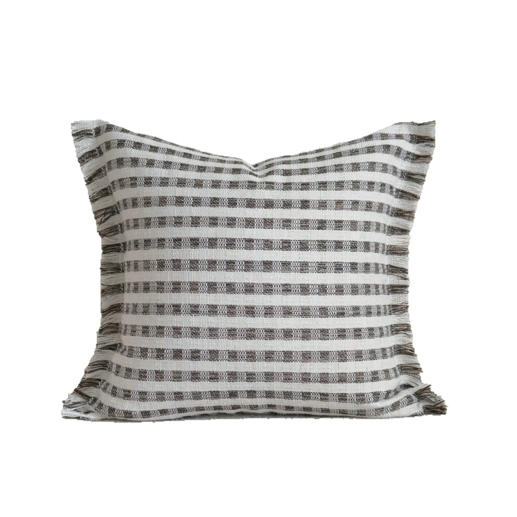 Coffee brown Chinese classical style cushion with brushed fabric in 30x50cm waist pillow size