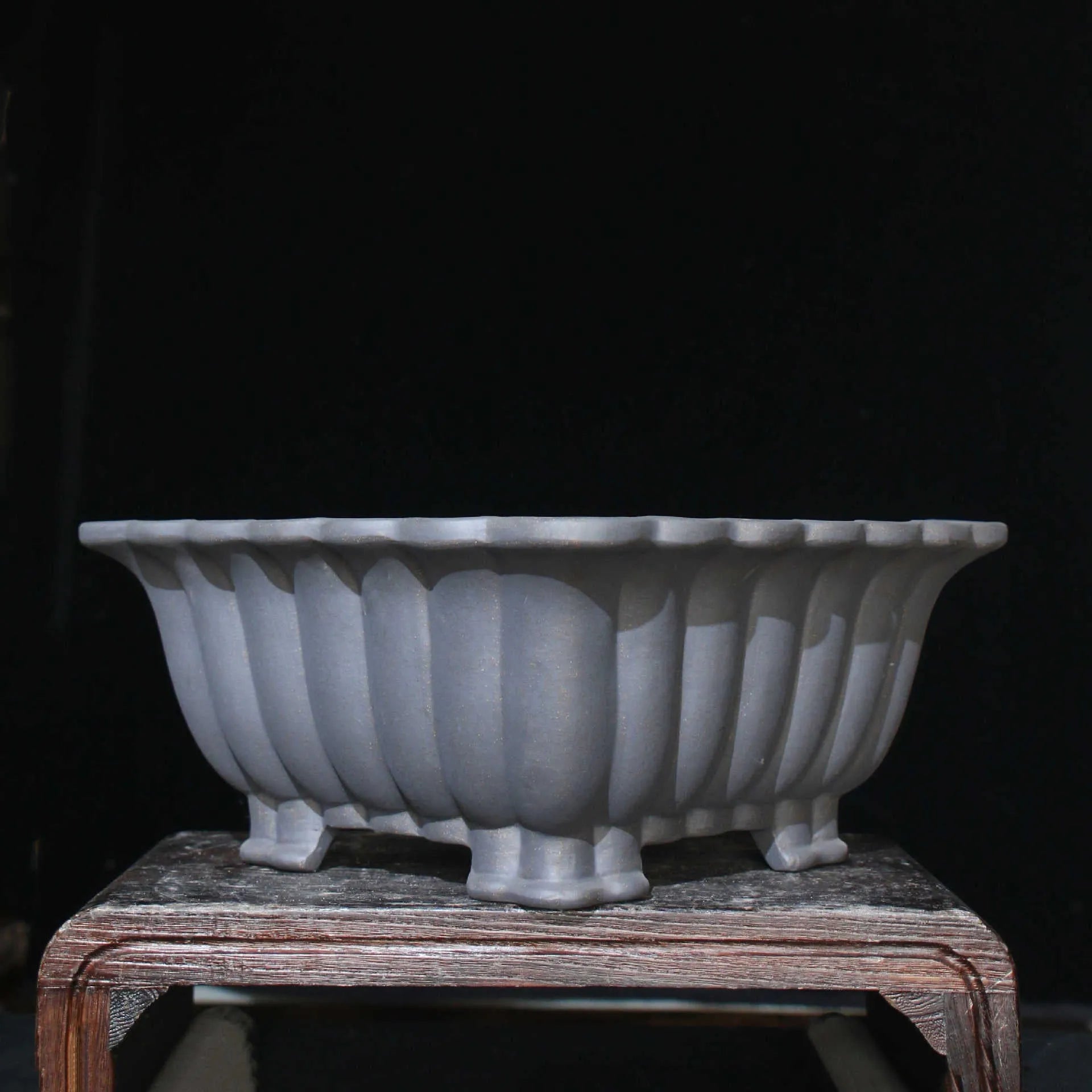 Purple sand ceramic square flower pot for desktop display with classical design