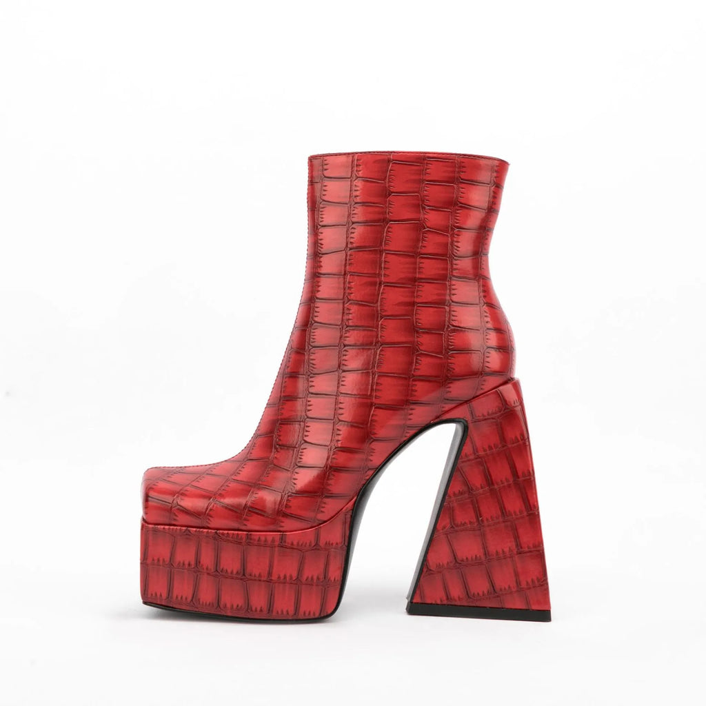 Women's super high heel ankle boots in solid colour with artificial PU upper