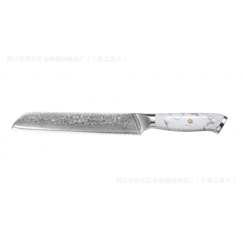Damascus pattern VG10 steel chef knife with 21cm blade and 11cm handle for kitchen use
