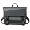 Men's black shoulder bag with large capacity, Derm material, visible sewing line detail, urban simplicity style