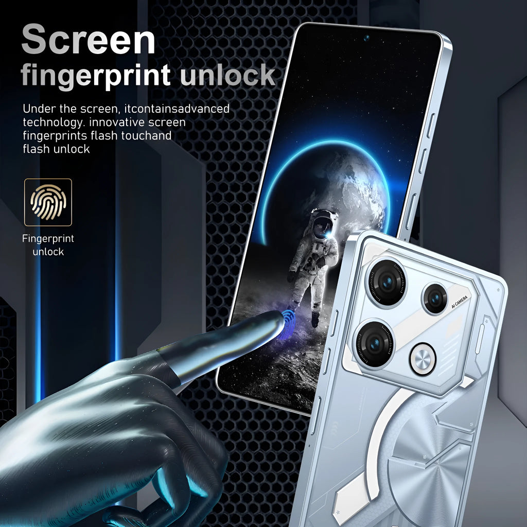 GT10 Pro Blue and Silver Android smartphones showing straight plate design on a surface.