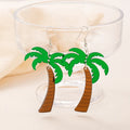 Acrylic drop-shaped summer coconut design earrings with alloy hooks in one of five colour styles.