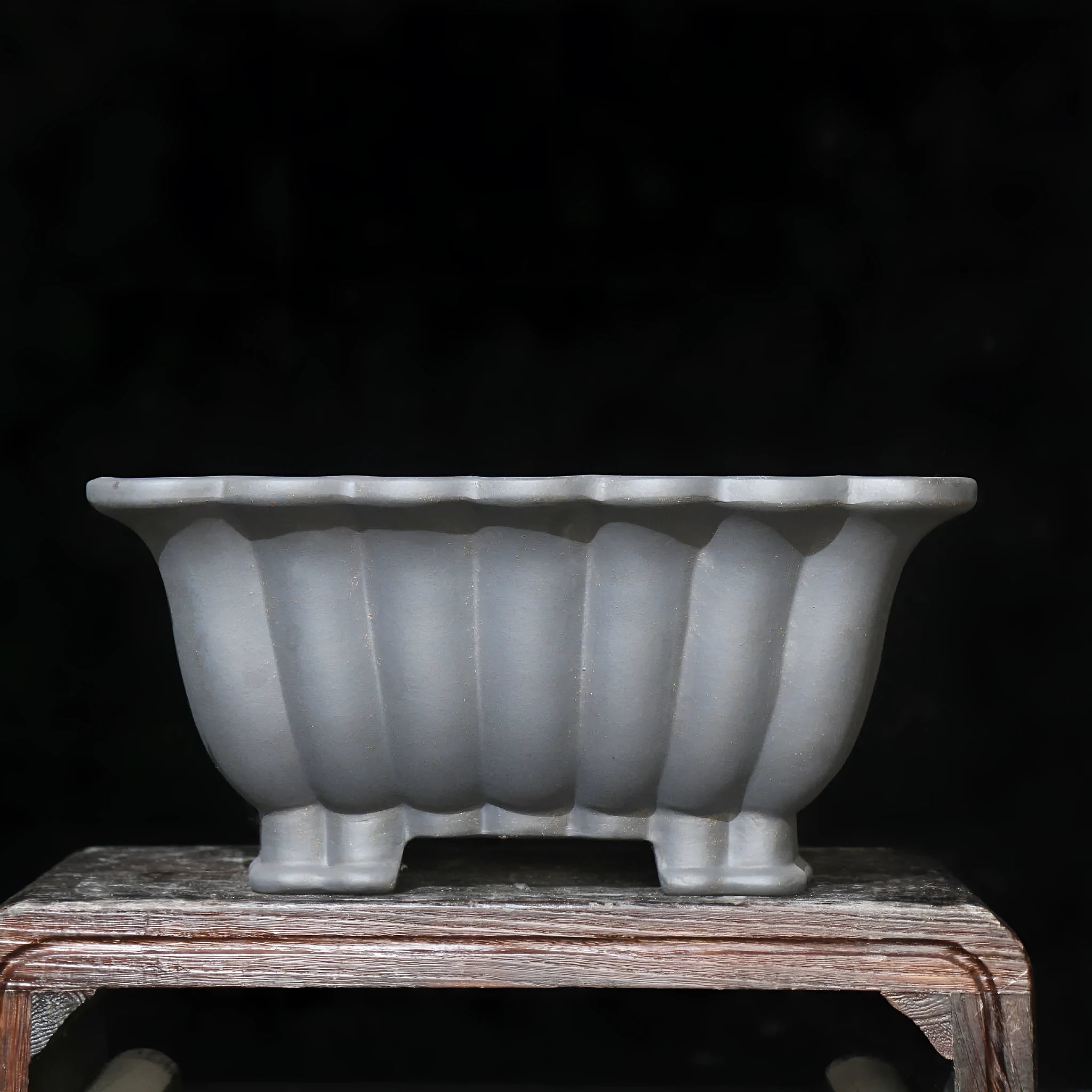 Purple sand ceramic square flower pot for desktop display with classical design