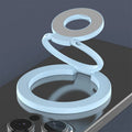 Double ring magnetic phone holder in cool black with alloy construction and strong magnetic force
