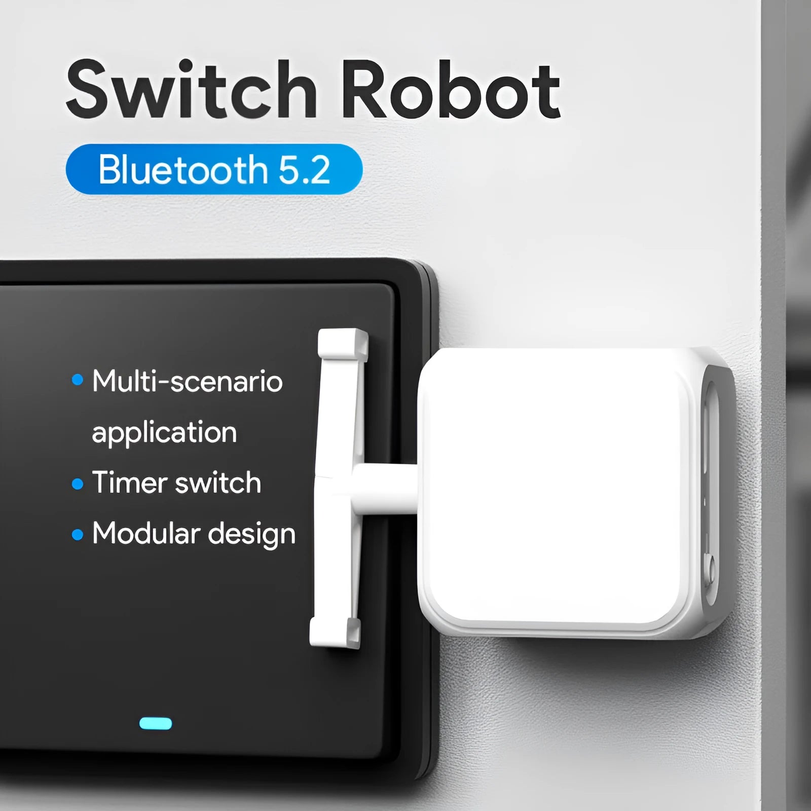 White Bluetooth rocker arm finger robot with thumb remote control for smart home