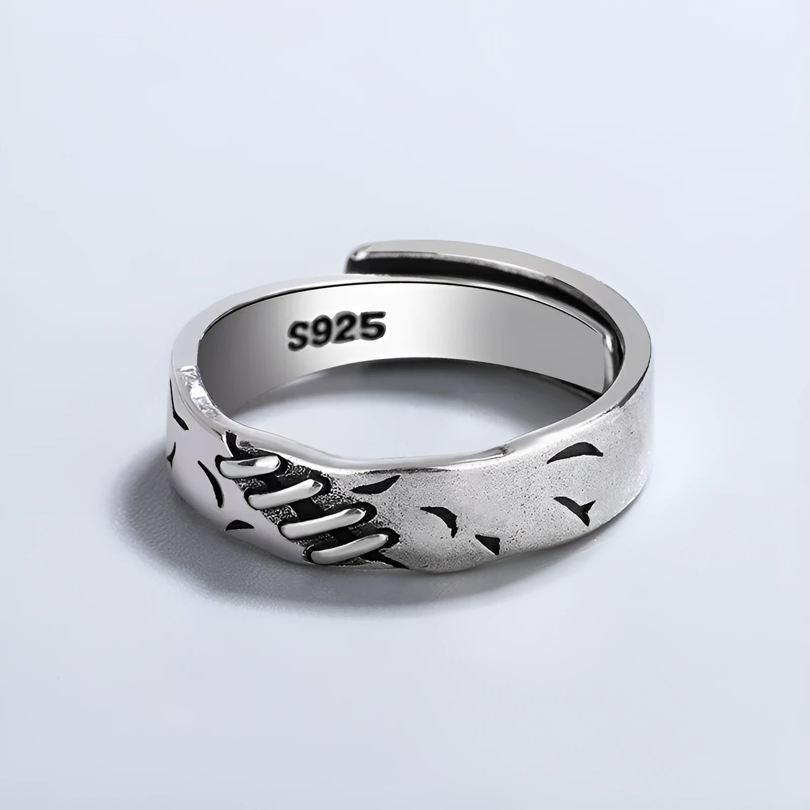 Black geometric adjustable copper ring with oval elements for women's fashion jewellery