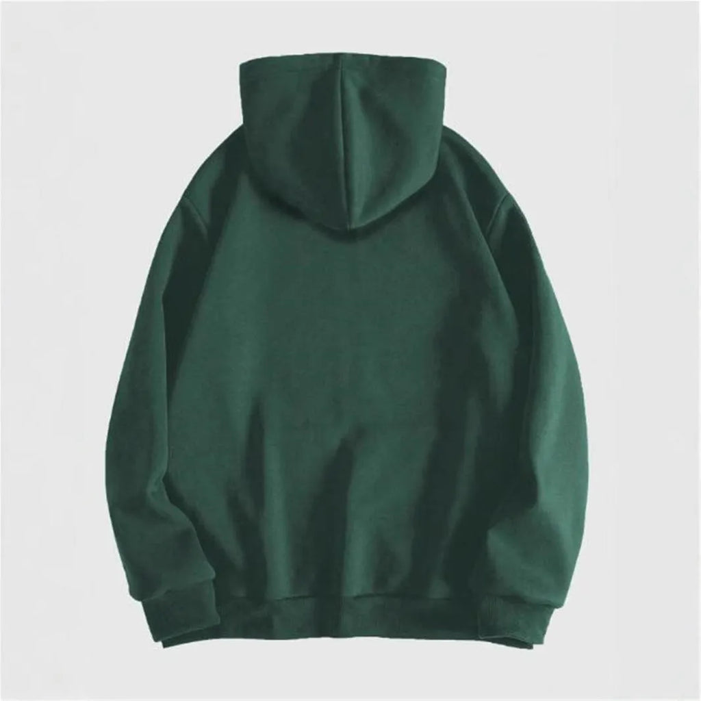 Men's black hooded sweatshirt with a large white skull print on the chest, long sleeves, and a pullover style.