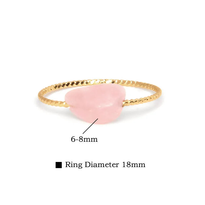Women's geometric-shaped agate ring in an original design, showing one of eight available colour options.