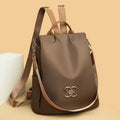 Women's large capacity travel backpack nylon anti-theft black brown sequined