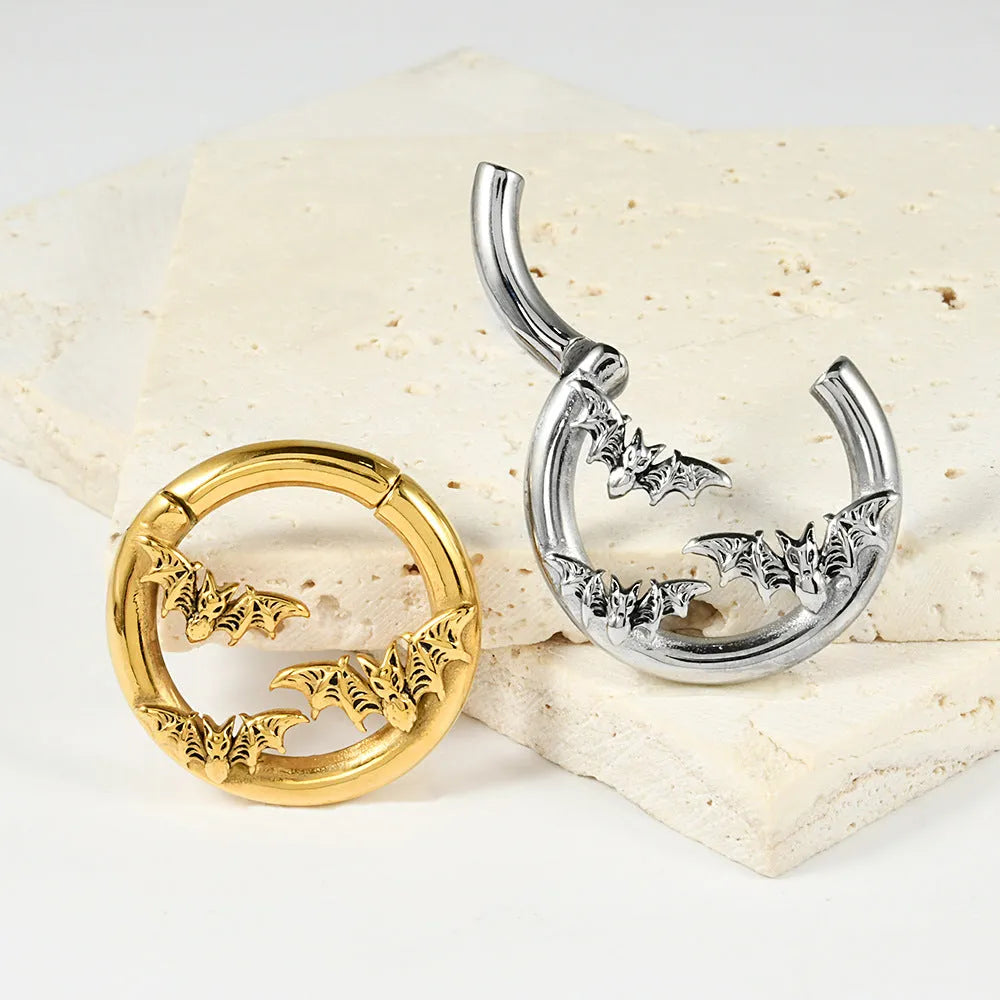 Stainless steel earrings with totem pattern in multiple colour options