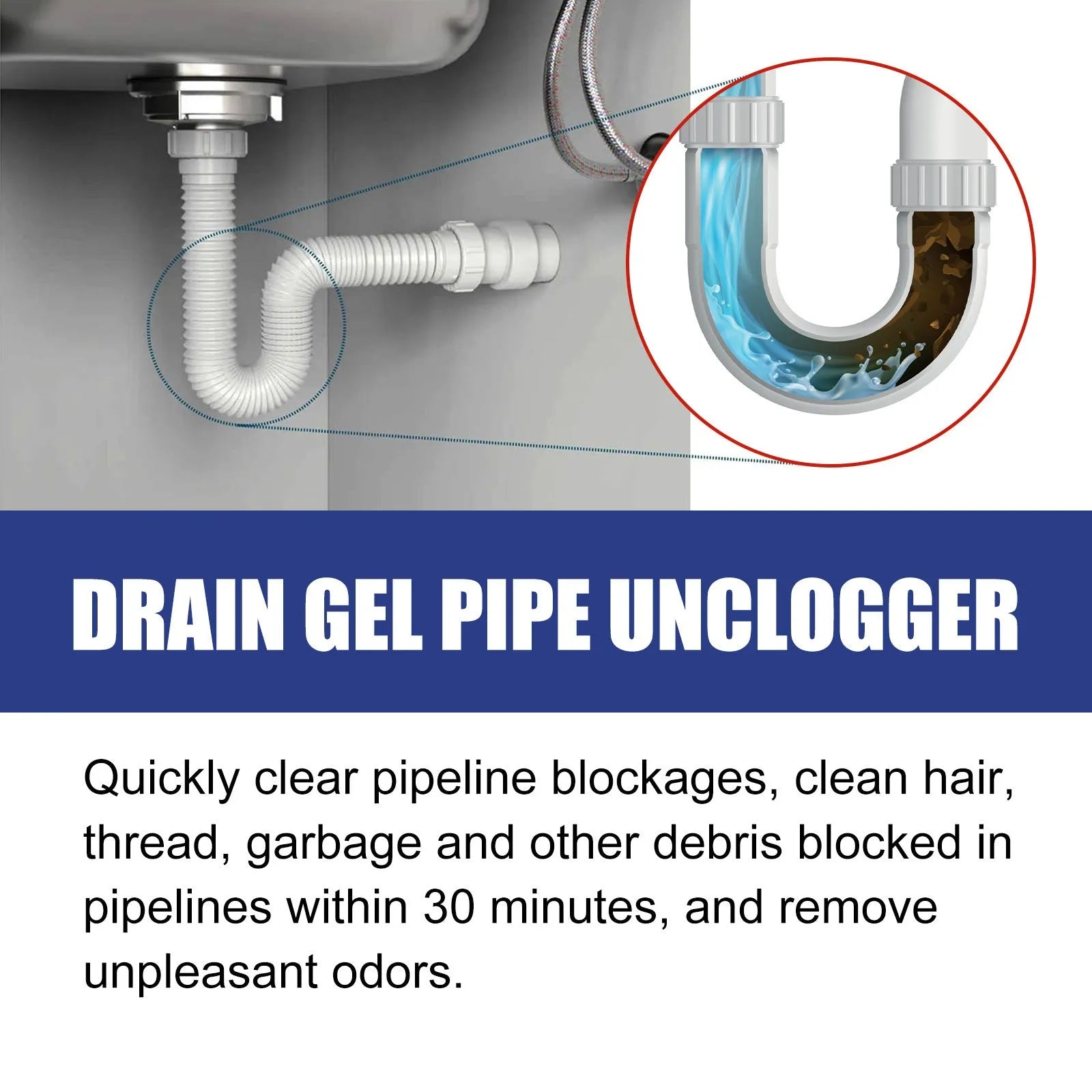 100g pipe dredge agent packet for kitchen bathroom sewer pipe odor cleaning 11cm