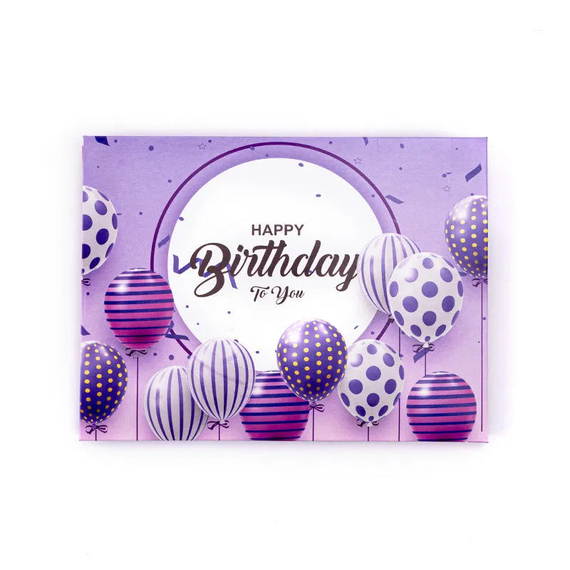 Open 3D greeting card showing a layered cake illustration in Chinese ink style, 15cm by 20cm.