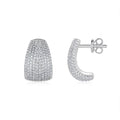 Geometric sterling silver earrings with white moissanite stones