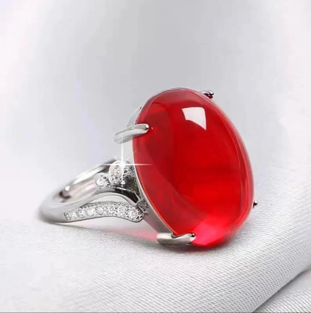 Adjustable geometric alloy ring in ethnic style, shown in black, blue, green, red, and yellow colours.