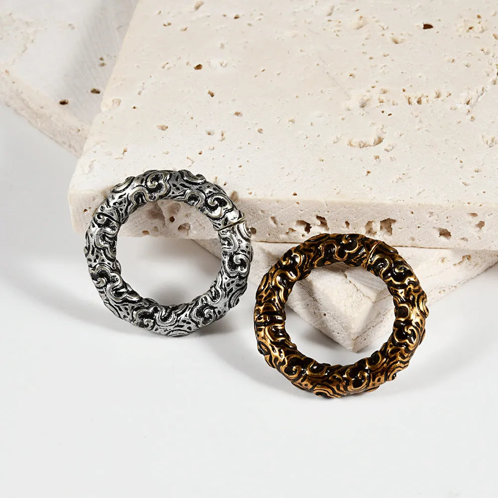 Stainless steel earrings with totem pattern in multiple colour options