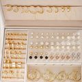 108 alloy geometric pearl earrings with gold and yellow electroplated finishes