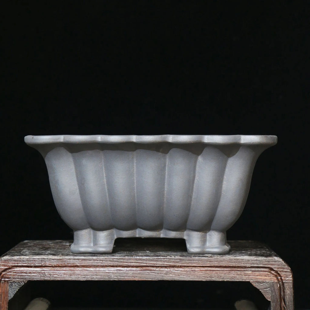 Purple sand ceramic square flower pot for desktop display with classical design