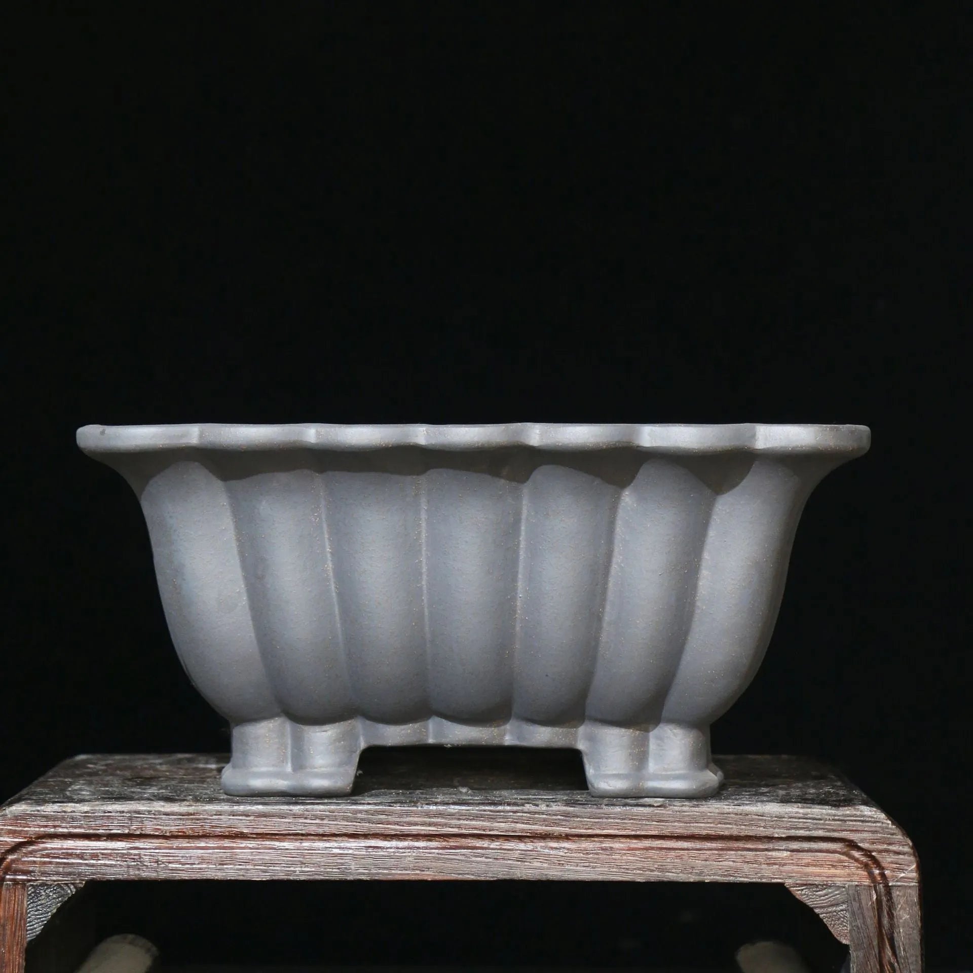 Purple sand ceramic square flower pot for desktop display with classical design