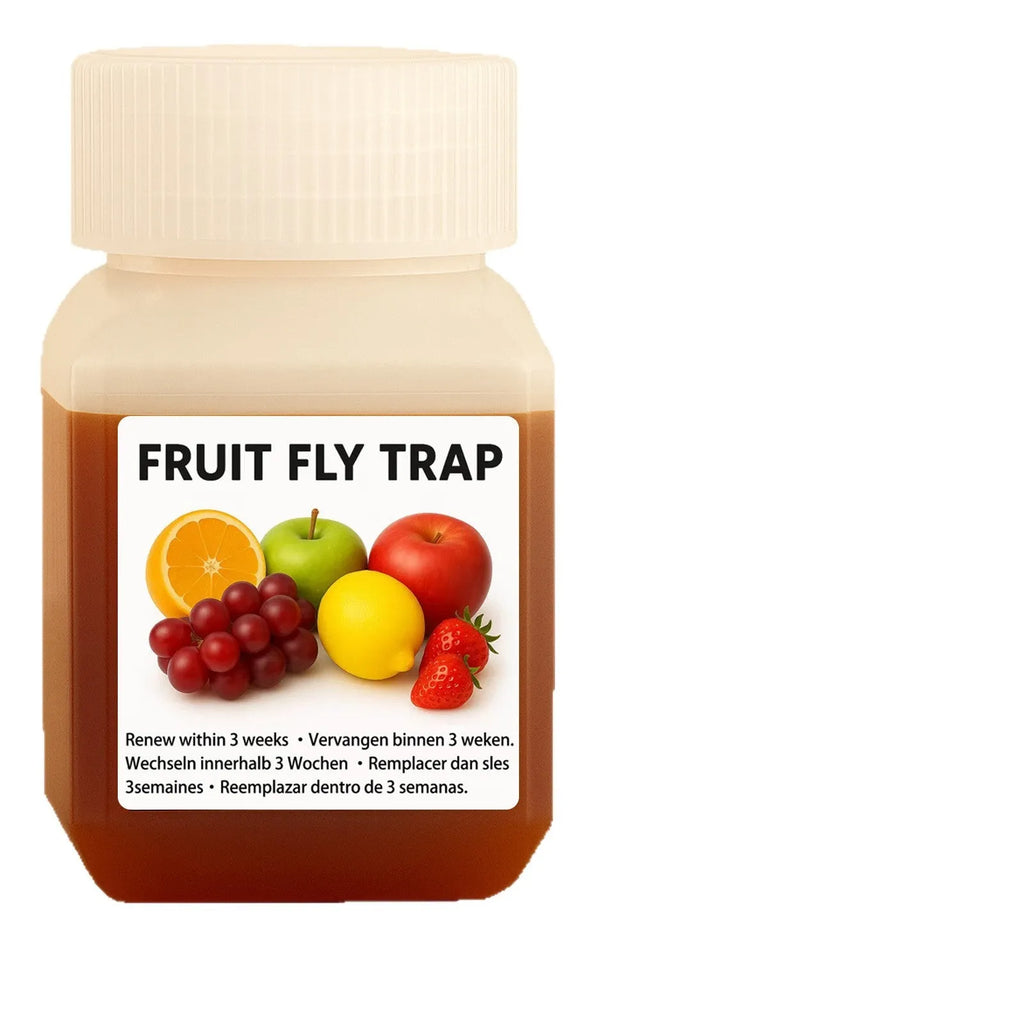 Bottle of liquid fruit fly trap bait for use with SK003 model traps.