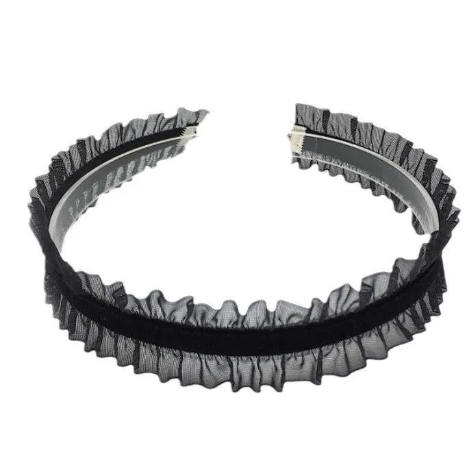 Velvet ruffled floral clavicle necklace with snake bone chain in alloy construction