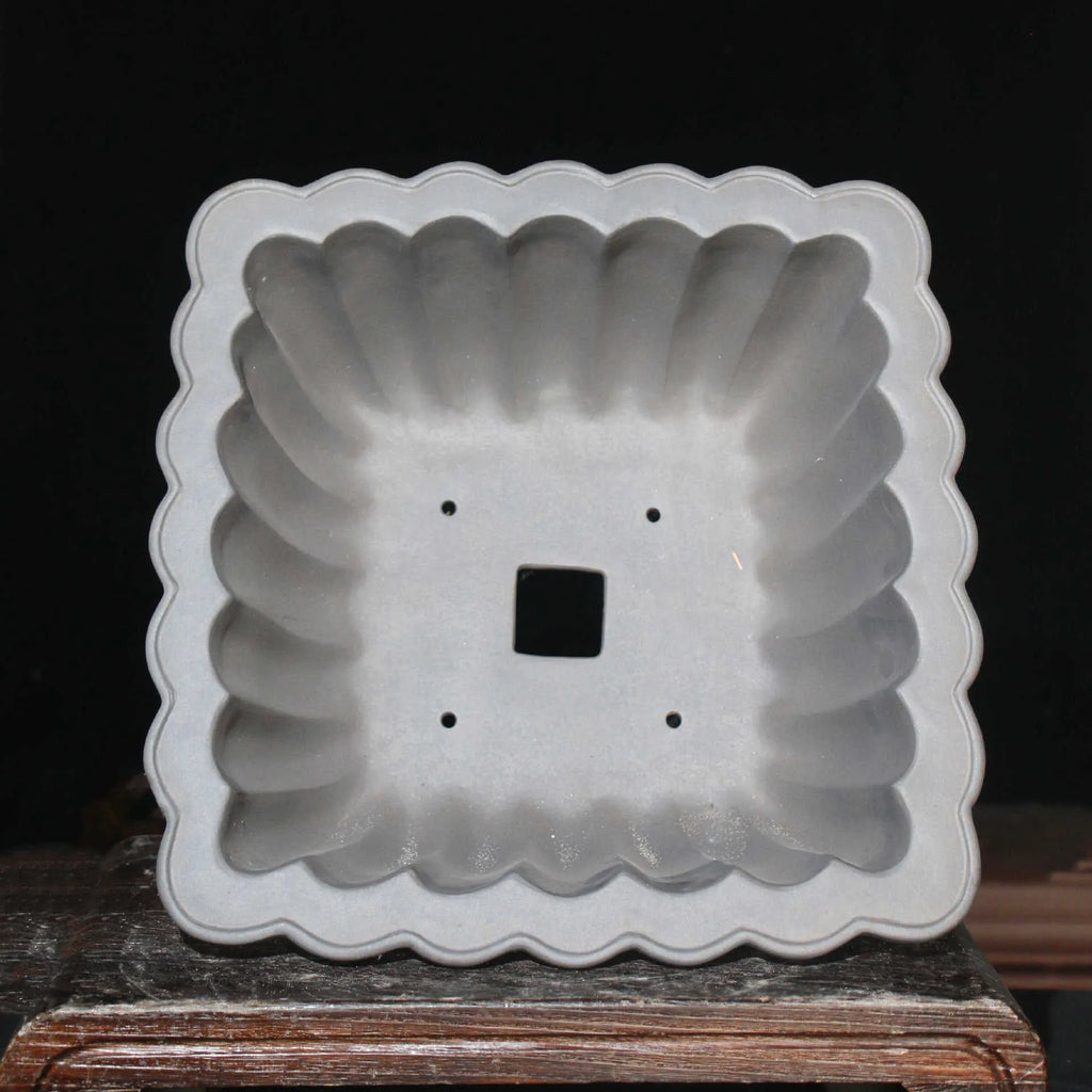 Purple sand ceramic square flower pot for desktop display with classical design