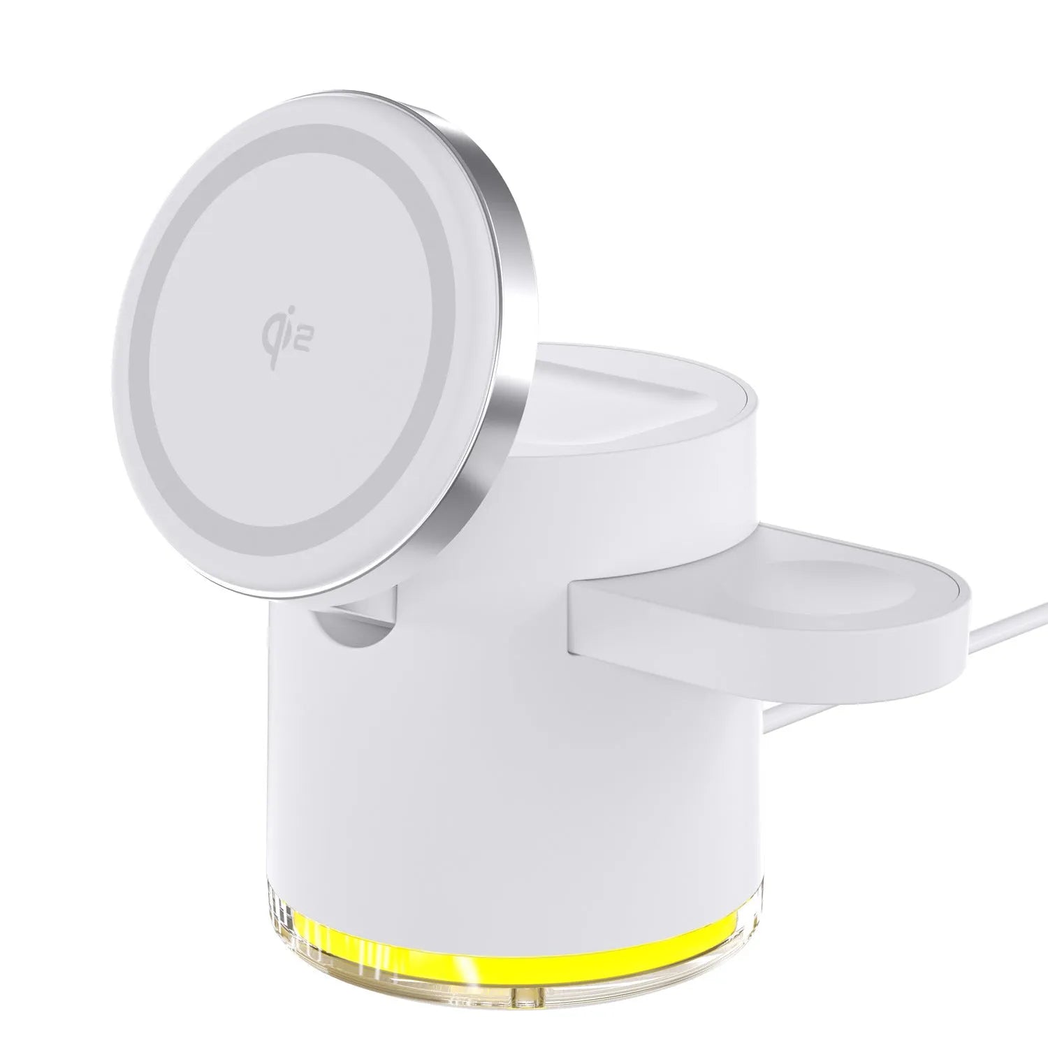 C16 Magnetic Three-in-one Wireless Folding Charger in Black and Ivory White, shown open and folded.
