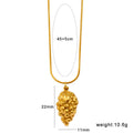 Stainless steel necklace with a colourful fruit-shaped pendant, showing apple, grape, and watermelon design options.