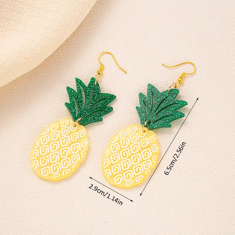 Acrylic drop-shaped summer coconut design earrings with alloy hooks in one of five colour styles.