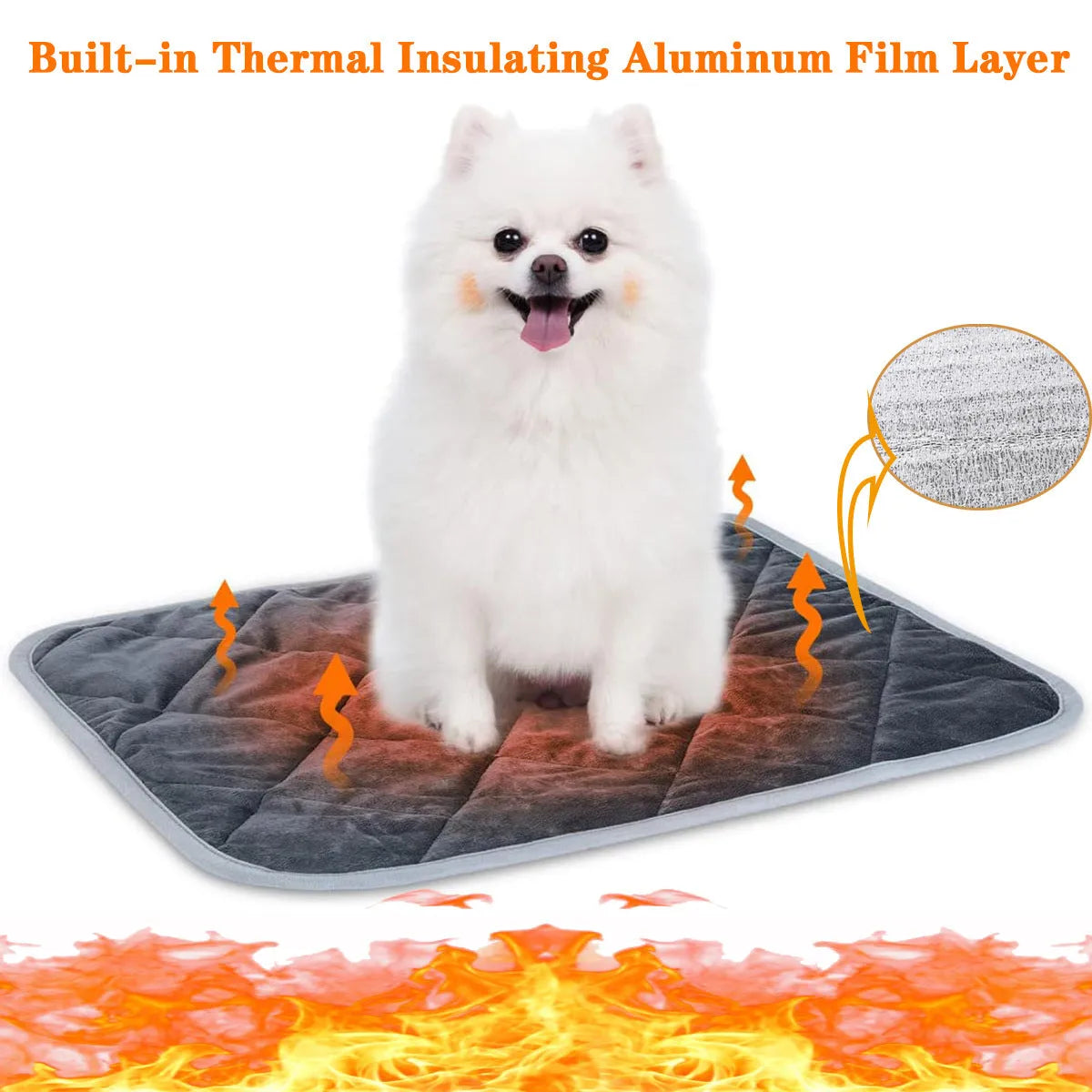 Crystal soft grey cloth personalised pet cushion shown in four available sizes for dogs and cats.