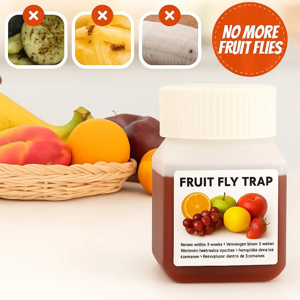 Bottle of liquid fruit fly trap bait for use with SK003 model traps.