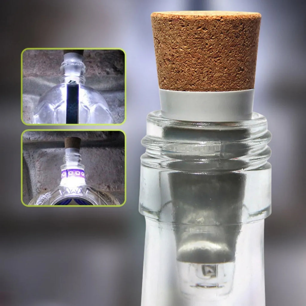 LED rechargeable bottle cap light with plastic shell and 15 LED lamp beads