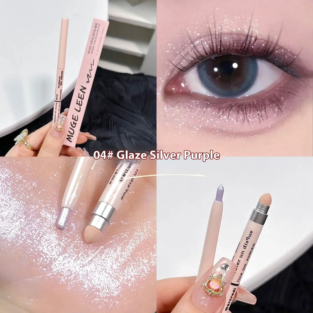 2-in-1 waterproof and sweat-proof eye shadow pen in six colour classifications including camellia milk apricot and daisy petty gold