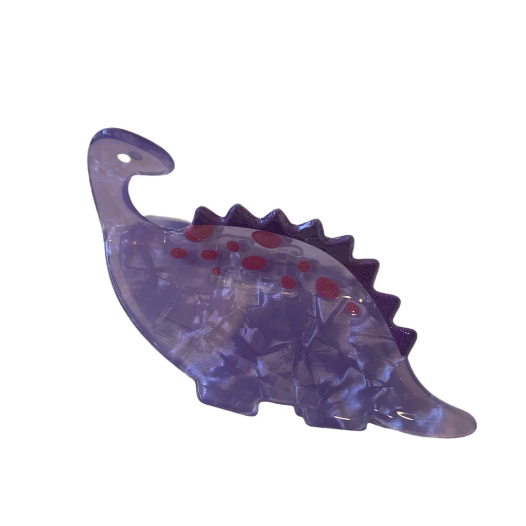 Acrylic dinosaur-themed hair clip with jaw grip design in one of six colour variations