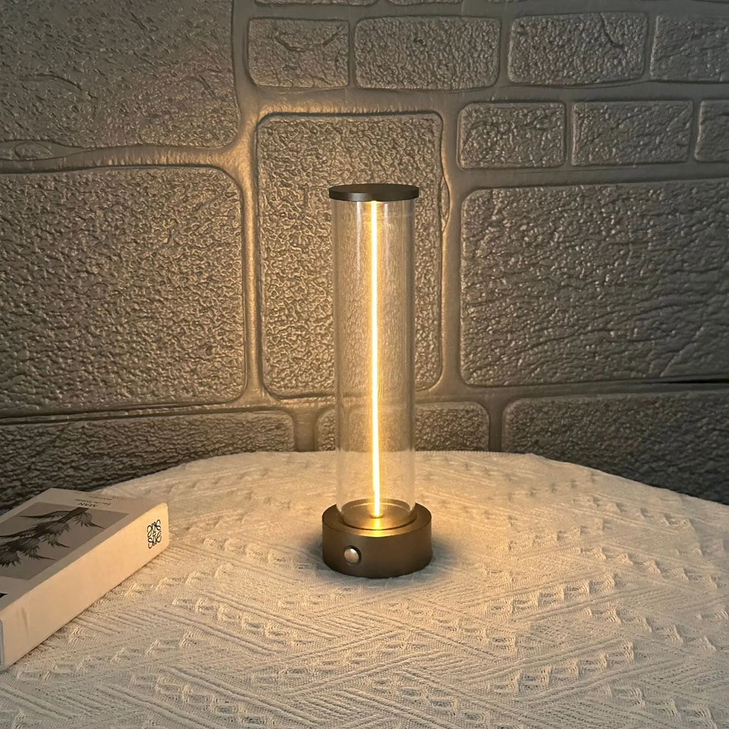 USB rechargeable magnetic LED night light strip with linear glass design