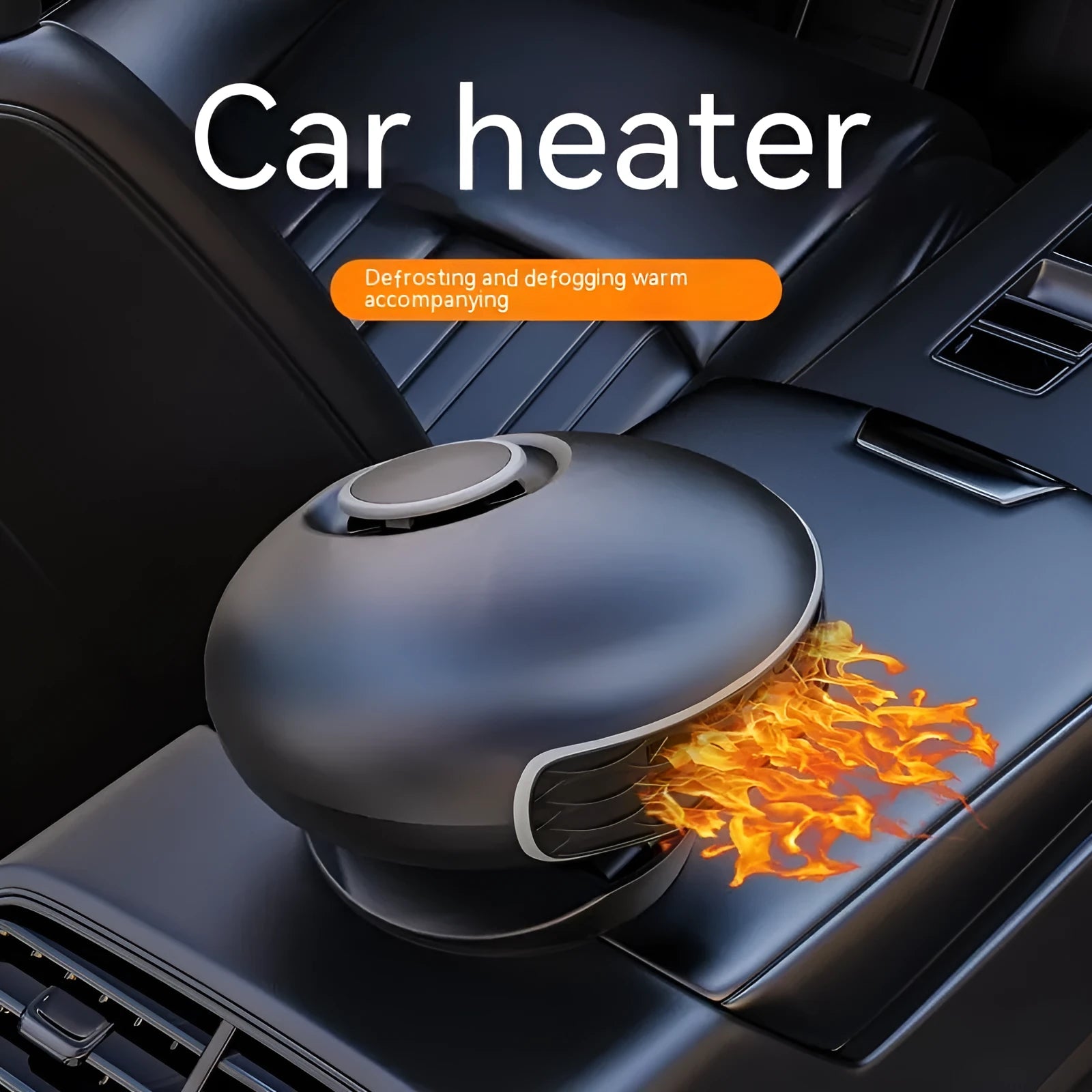 Black car warm air blower heater with 150W power for 12V and 24V vehicle systems