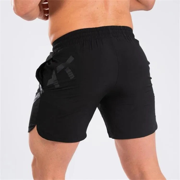 Men's elastic thin training running shorts in quick-drying nylon fabric