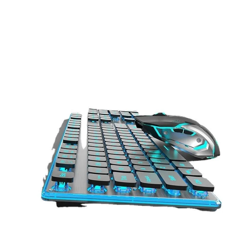 Wireless Bluetooth keyboard with mute button showing Cherry Blossom Pink backlight illumination
