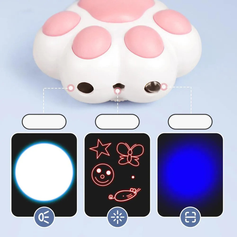 USB rechargeable infrared cat teaser toy with key chain attachment in pink or black colour