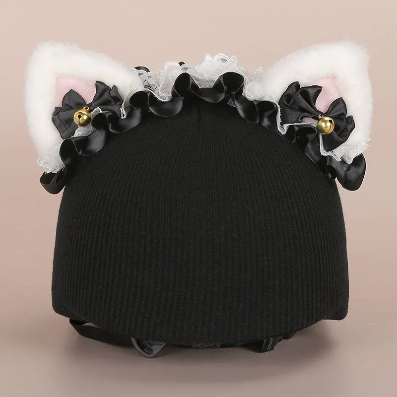 Soft plush cartoon character cover on an M-size bicycle helmet