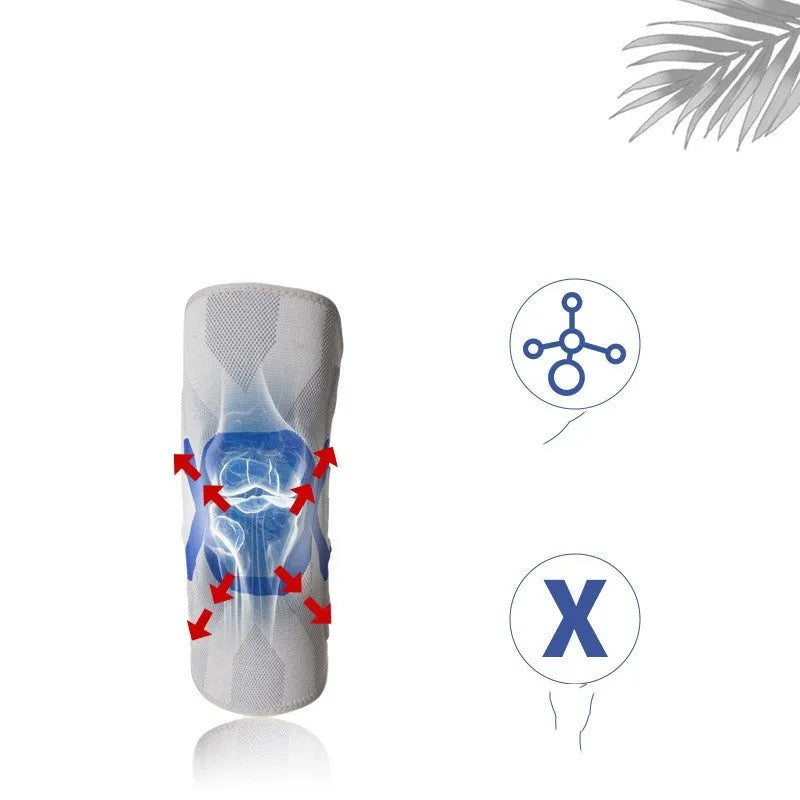 Men's silicone knee pads in black and blue colour for running and cycling protection