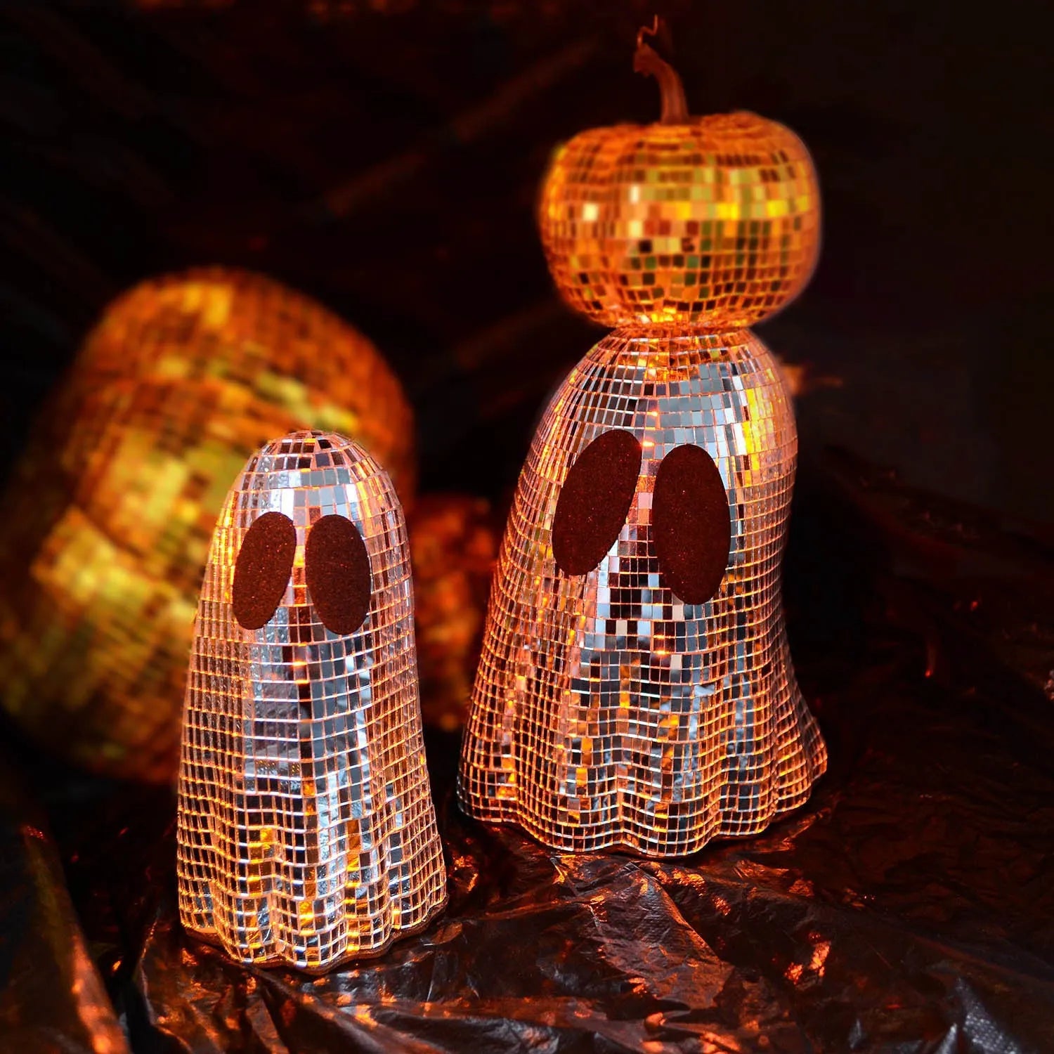 Silver Halloween ghost mosaic mirror patch desktop decoration in glass
