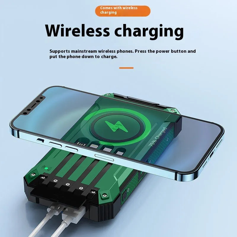 Outdoor solar power bank 20000 mAh in plastic shell, available in four colours
